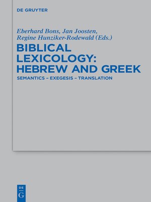 cover image of Biblical Lexicology
